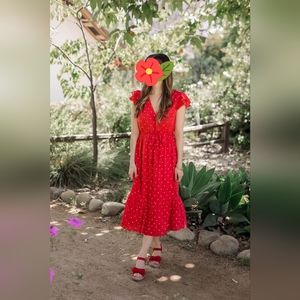 Old navy red and white polka dot dress